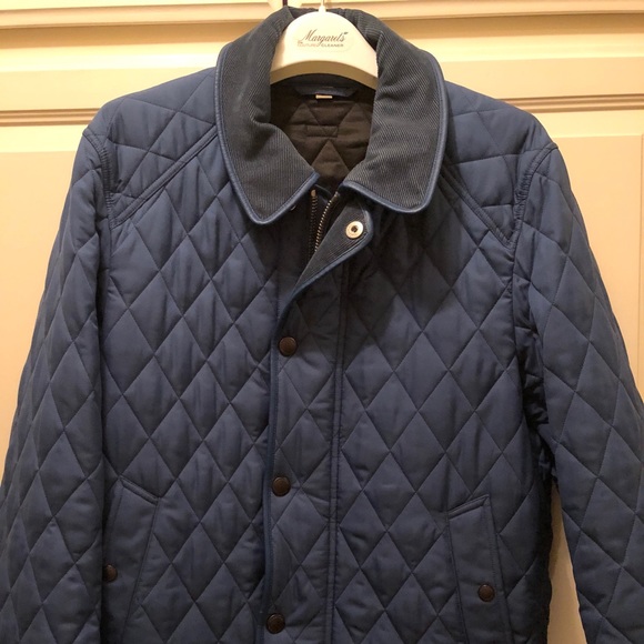 burberry corduroy collar quilted jacket